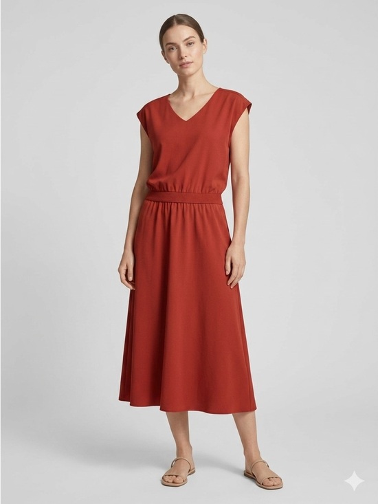 Athleta Dresses & Skirts - Athleta V-Neck Midi Dress in Rust Red
Size 2X